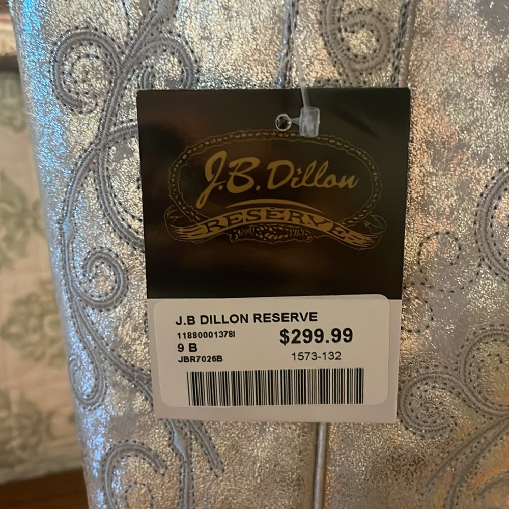 Never been worn, silver J.B Dillon Reserve cowgirl boots - Picture 4 of 4